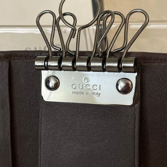 GUCCI Guccissima 6 Key Holder Case Rich Dark Brown EUC - Picture 8 of 8